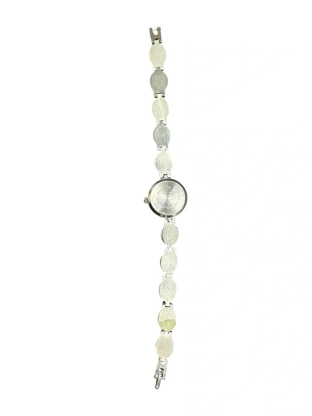 Vintage Vivani Mood Stone Watch Link Bracelet Accutime Quartz Silver Tone Retro